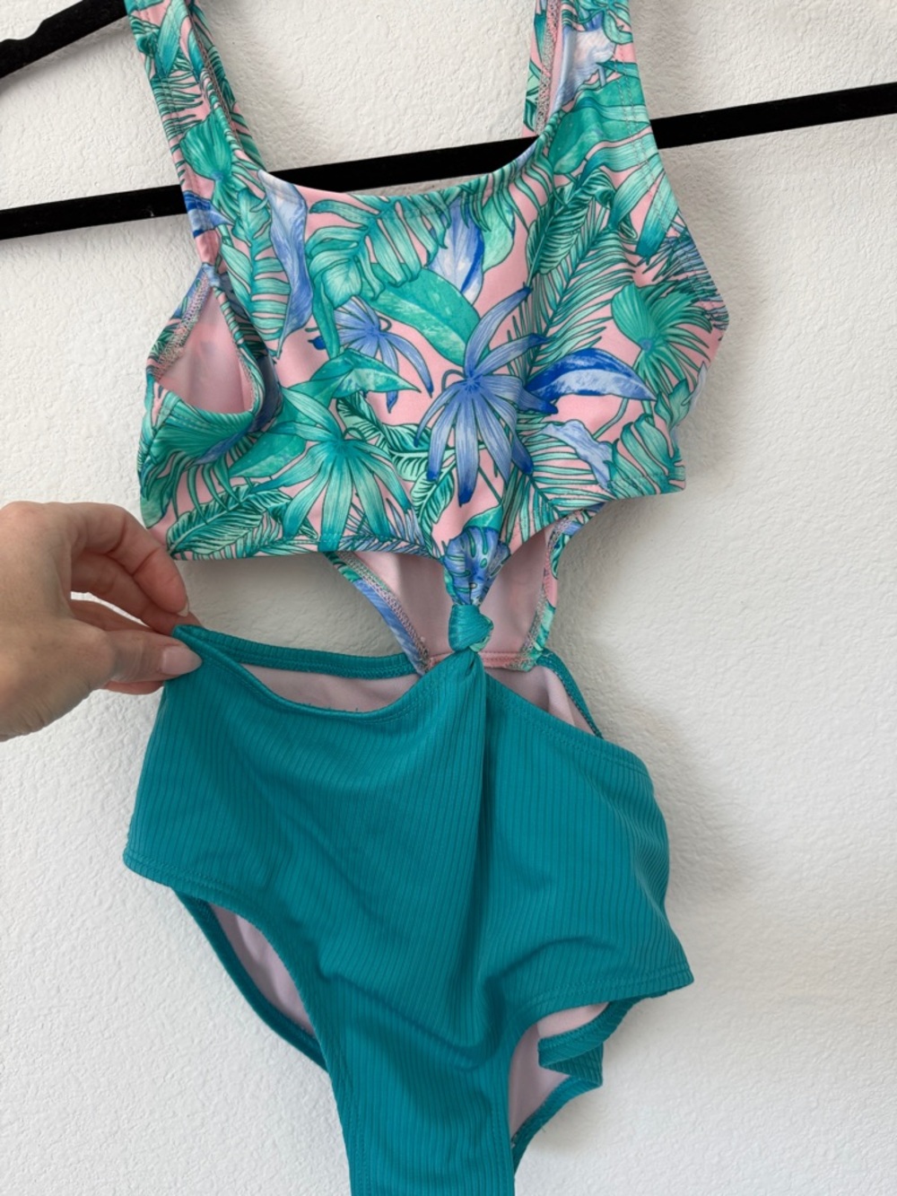 Girls Tropical Print mono-kini Swimsuit